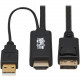 Tripp Lite P567-02M HDMI to DisplayPort 1.2 Active Adapter Cable, Black, 2 m (6.6 ft.) - 6.56 ft DisplayPort/HDMI/USB A/V Cable for Audio/Video Device, Digital Signage Player, Home Theater System, Monitor, Computer, Media Server, Blu-ray Player, Cable Box