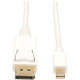 Tripp Lite 6ft Mini DisplayPort to DisplayPort Adapter Converter Cable mDP to DP 4K x 2K @ 60Hz M/M - DisplayPort for Audio/Video Device, Monitor, Notebook - 6 ft - 1 x DisplayPort Male Digital Audio/Video - 1 x Mini DisplayPort Male Thunderbolt - White&q