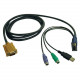 Tripp Lite 15ft USB / PS2 Cable Kit for KVM Switches B020-U08 / U16 & B022-U16 - 15 ft - HD-18 Male Keyboard/Video/Mouse - HD-15 Male VGA, Mini-DIN (PS/2) Male Keyboard/Mouse, Type A Male USB - Black" - RoHS, TAA Compliance P778-015