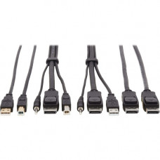 Tripp Lite KVM Cable - 5.91 ft KVM Cable for KVM Switch, Computer, Monitor - First End: 1 x Mini-phone Male Audio, First End: 1 x DisplayPort Male Digital Audio/Video, First End: 1 x Type A Male USB - Second End: 1 x Mini-phone Male Audio, Second End: 1 x
