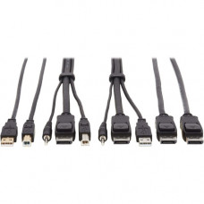Tripp Lite P783-010-DPU KVM Cable - 10 ft KVM Cable for KVM Switch, Computer, Monitor - First End: 1 x Mini-phone Male Audio, First End: 1 x DisplayPort Male Digital Audio/Video, First End: 1 x Type A Male USB - Second End: 1 x Mini-phone Male Audio, Seco