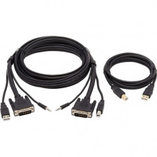 Tripp Lite DVI KVM Cable Kit, DVI USB 3.5mm Audio 3xM/3xM+USB M/M Black 6ft - 6 ft KVM Cable for KVM Switch, Computer, Scanner, Smart Card, Biometric Reader - First End: 1 x 24-pin DVI-I (Dual-Link) Male Video, First End: 1 x Mini-phone Male Stereo Audio,