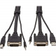 Tripp Lite DVI KVM Cable Kit 3 in 1 DVI, USB 3.5mm Audio 3xM/3xM Black 10ft - 10 ft KVM Cable for KVM Switch, Computer - First End: 1 x 24-pin DVI-I (Dual-Link) Male Video, First End: 1 x Mini-phone Male Audio, First End: 1 x Type A Male USB - Second End: