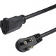 Startech.Com 3 ft Flat Extension Cord - NEMA 5-15R to NEMA Right-Angle 5-15P Power Cable - Low Profile Extension Cord - Right Angle Power Cord - For Computer, Television, Lamp - 125 V AC / 13 A - Black - 3 ft Cord Length - North America - 1 PAC101R3