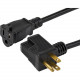 Startech.Com Power Extension Cord - For PC, Monitor, Scanner, Printer - Black - 3 ft Cord Length PAC1023