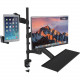 CTA Digital 2In1 Adjustable Monitor Tablet Stand And Keyboard Tray - 27" Screen Support - Black PAD-2AMTK