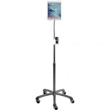 CTA Digital Heavy-Duty Gooseneck Floor Stand for 7-13 Inch Tablets - Up to 13" Screen Support - 58" Height - Floor - Aluminum, Chrome Plated PAD-HFS