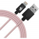 PATRIOT Memory Charge and Sync Lightning Woven Cable - 3.3 ft - 3.30 ft Lightning/USB Data Transfer/Power Cable for iPhone, iPod, iPad - First End: 1 x Type A Male USB - Second End: 1 x Lightning Male Proprietary Connector - MFI - Rose Gold PCALC3FTRGD