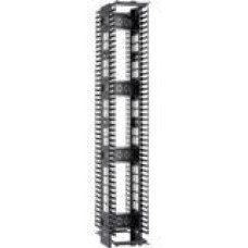 Panduit 45RU 6" wide PatchRunner High Capacity Vertical Cable Manager, Dual Sided - Black - 1 Pack - 45U Rack Height - Acrylonitrile Butadiene Styrene (ABS), Steel - TAA Compliance PEV6
