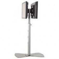 Chief PF2-UB Floor Stand for Flat Panel Dual Display - Up to 400lb Flat Panel Display - Black - TAA Compliance PF2UB