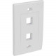 Startech.Com Dual Outlet RJ45 Universal Wall Plate White - 2 x Socket(s) - White - RoHS Compliance PLATE2WH