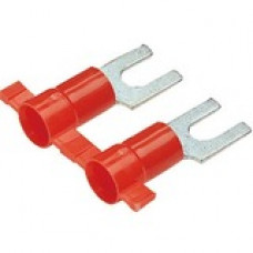 Panduit Terminal Connector - 3000 Pack - 1 x Fork Terminal - Tin - Red - TAA Compliance PMV1-3FB-3K