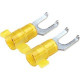 Panduit Terminal Connector - 2000 Pack - 1 x Fork Terminal - Tin - Yellow - TAA Compliance PN10-10FF-2K