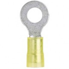 Panduit Terminal Connector - 50 Pack - 1 x Ring Terminal - Tin - Yellow - TAA Compliance PN10-38R-L