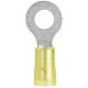 Panduit Terminal Connector - 50 Pack - 1 x Ring Terminal - Tin - Yellow - TAA Compliance PN10-10R-L