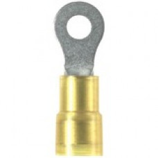 Panduit Terminal Connector - 50 Pack - 1 x Ring Terminal - Tin - Yellow - TAA Compliance PN10-38RX-L