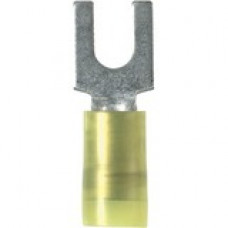 Panduit Terminal Connector - 50 Pack - 1 x Fork Terminal - Tin - Yellow - TAA Compliance PN10-8F-L