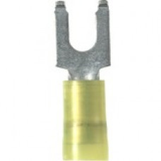 Panduit Terminal Connector - 500 Pack - 1 x Fork Terminal - Tin - Yellow - TAA Compliance PN10-8FF-D