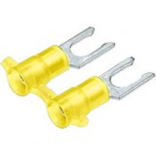 Panduit Terminal Connector - 2000 Pack - 1 x Fork Terminal - Tin - Yellow - TAA Compliance PN10-8LF-2K