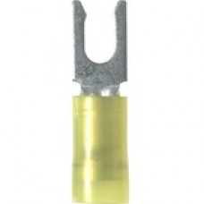 Panduit Terminal Connector - 50 Pack - 1 x Fork Terminal - Tin - Yellow - TAA Compliance PN10-14LF-L