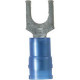 Panduit Terminal Connector - 100 Pack - 1 x Fork Terminal - Tin - Blue - TAA Compliance PN14-14F-C