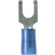 Panduit Terminal Connector - 1000 Pack - 1 x Fork Terminal - Tin - Blue - TAA Compliance PN14-10FF-M