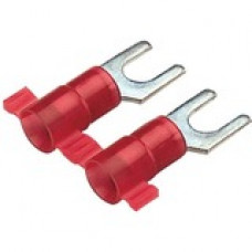 Panduit Terminal Connector - 3000 Pack - 2 x Fork Terminal - Tin - Red - TAA Compliance PN18-10FN-3K