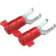 Panduit Terminal Connector - 3000 Pack - 1 x Fork Terminal - Tin - Red - TAA Compliance PN18-6FF-3K