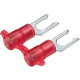 Panduit Terminal Connector - 3000 Pack - 1 x Fork Terminal - Tin - Red - TAA Compliance PN18-8LF-3K