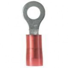 Panduit PN Terminal Connector - 100 Pack - 1 x Ring Terminal - Red - TAA Compliance PN18-8R-C