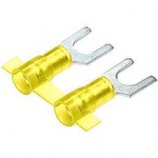 Panduit Terminal Connector - 2000 Pack - 2 x Fork Terminal - Tin - Yellow - TAA Compliance PNF10-6F-2K