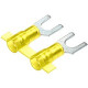 Panduit Terminal Connector - 2000 Pack - 2 x Fork Terminal - Tin - Yellow - TAA Compliance PNF10-6F-2K