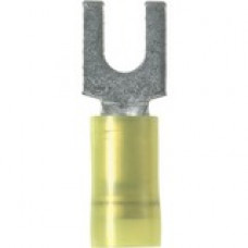 Panduit Terminal Connector - 50 Pack - 1 x Fork Terminal - Tin - Yellow - TAA Compliance PNF10-10F-L