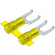 Panduit Terminal Connector - 2000 Pack - 1 x Fork Terminal - Tin - Yellow - TAA Compliance PNF10-8FF-2K