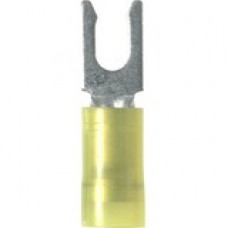 Panduit Terminal Connector - 50 Pack - 1 x Fork Terminal - Tin - Yellow - TAA Compliance PNF10-8LF-L