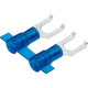 Panduit Terminal Connector - 3000 Pack - 1 x Fork Terminal - Tin - Blue - TAA Compliance PNF14-10FF-3K