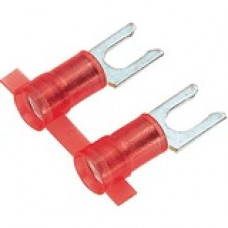 Panduit Terminal Connector - 3000 Pack - 1 x Fork Terminal - Tin - Red - TAA Compliance PNF18-8LF-3K