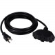 Qvs 10ft Three Angle Outlet 3-Prong Power Extension Cord - For Computer - 125 V AC / 13 A - Black - 1 PP-ADPT3-10