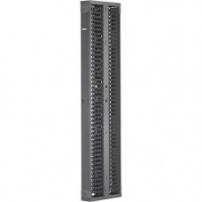 Panduit Dual Sided Manager - Black - 1 Pack - 42U Rack Height - Steel, Acrylonitrile Butadiene Styrene (ABS) - TAA Compliance PR2VD0679