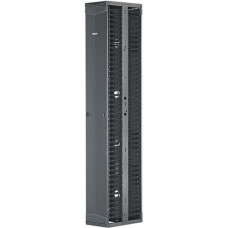 Panduit Dual Sided Manager - Black - 1 Pack - 42U Rack Height - Steel, ABS Plastic - TAA Compliance PR2VD1279