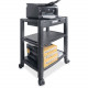 Kantek Mobile 3-Shelf Printer/Fax Stand - 75 lb Load Capacity - 3 x Shelf(ves) - 24.5" Height x 20" Width x 13.3" Depth - Floor - Black - TAA Compliance PS640