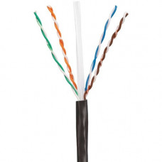Panduit  PanNet Copper Cable, Cat 6, 23 AWG, U/UTP, Outdoor, Black - 1000.66 ft Category 6 Network Cable for Patch Panel, Network Device - Bare Wire - Bare Wire - 1 Gbit/s - 23 AWG - Black - 1 - TAA Compliance PUO6C04BL-CEG