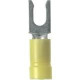 Panduit Terminal Connector - 50 Pack - 1 x Fork Terminal - Tin - Yellow - TAA Compliance PV10-10LF-L