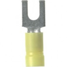 Panduit Terminal Connector - 50 Pack - 1 x Fork Terminal - Tin - Yellow - TAA Compliance PV10-14F-L