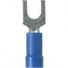 Panduit Terminal Connector - 100 Pack - 1 x Fork Terminal - Tin - Blue - TAA Compliance PMV2-3FB-C