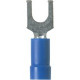 Panduit Terminal Connector - 100 Pack - 1 x Fork Terminal - Tin - Blue - TAA Compliance PV14-10F-C