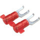 Panduit Terminal Connector - 3000 Pack - 1 x Fork Terminal - Tin - Red - TAA Compliance PV18-10FFB-3K