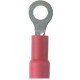 Panduit Terminal Connector - 1000 Pack - 1 x Ring Terminal - Tin - Red - TAA Compliance PV18-6RX-MY