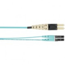 Panduit PanView iQ Fiber Optic Duplex Network Cable - 1.64 ft Fiber Optic Network Cable for Network Device - First End: 2 x LC Male Network - Second End: 2 x LC Male Network - Patch Cable - Aqua - 1 Pack - TAA Compliance PVQZLE10LQM00.5