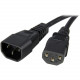 Startech.Com 10 ft 14 AWG Computer Power Cord Extension - C14 to C13 - 10ft - IEC 60320 C13 - IEC 60320 C14 125V AC - 15A - Black - RoHS Compliance PXT1001410